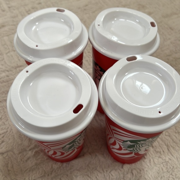 Bundle of 4 2024 Starbucks holiday reusable cups and lids, New condition - Picture 16 of 16